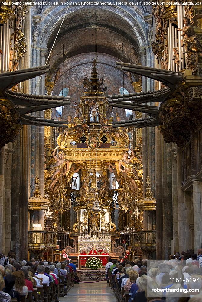 Mass Being Celebrated By Priest Stock Photo