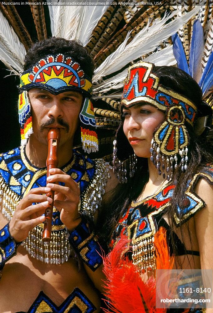 Musicians in Mexican Aztec Indian | Stock Photo