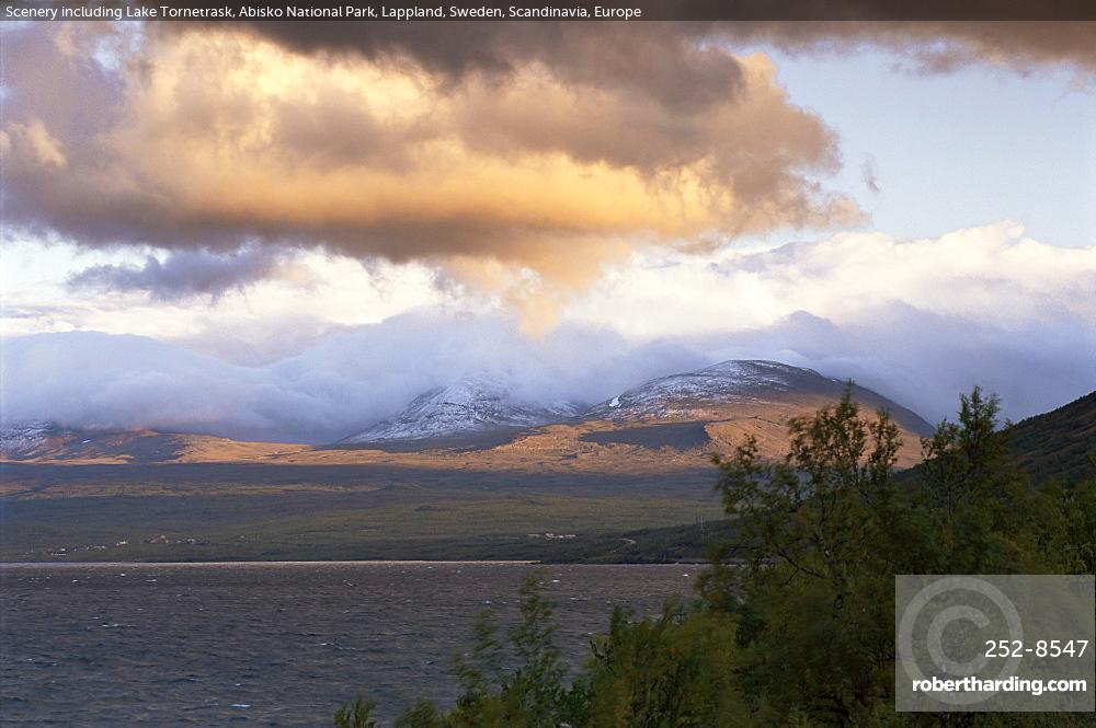 Scenery including Lake Tornetrask Abisko Stock Photo