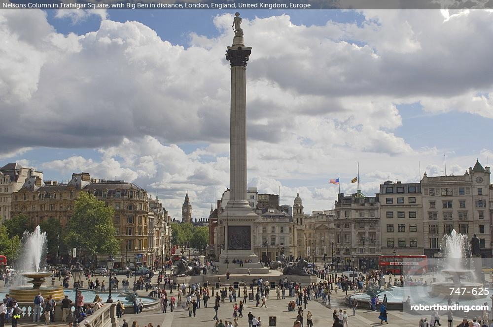 Nelsons Column In Trafalgar Square Stock Photo