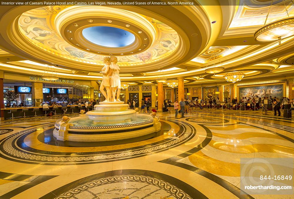 The casino of Caesars Palace in Las Vegas. Caesars Palace is a luxury hotel  and casino located on, Stock Photo, Picture And Rights Managed Image.  Pic. Z8F-2831940